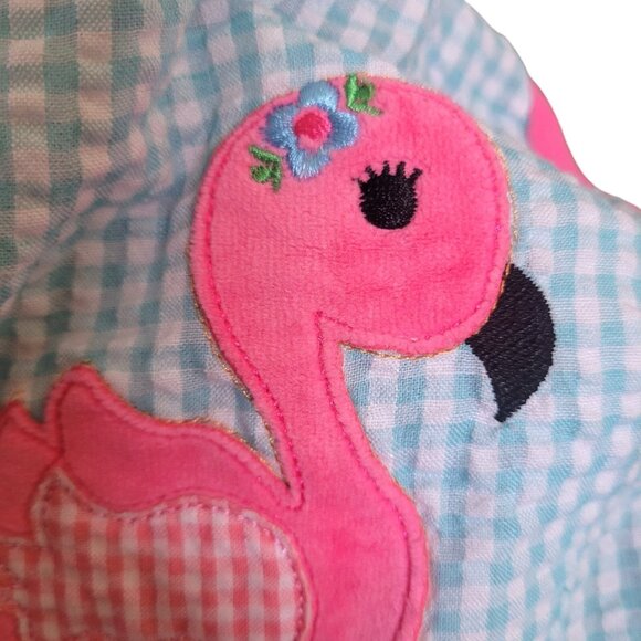 Three Sisters Baby Size 6 Mo Flamingo Bubble Ruffle Butt Bubble Girls Summer - Picture 8 of 14